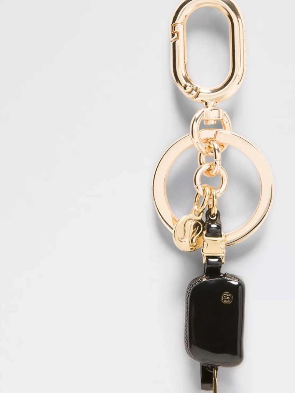 Lululemon Everywhere Belt Charm Keychain - Black and Gold - NWT
